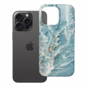 Suojakuori iPhone 15 PRO MAX:lle Forcell F-Protect Mirage MagSafe-yhteensopiva Military Drop-Test vihrea marmori