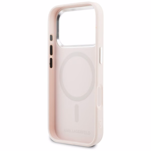Karl Lagerfeld Point & Choupette Sketch MagSafe -suojakuori iPhone 17 Pro:lle vaaleanpunainen