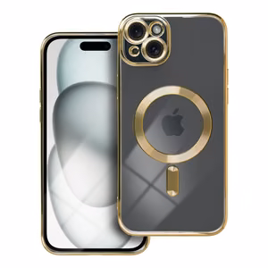 Suojakuori iPhone 15 PLUS:lle Electro Mag Cover yhteensopiva MagSafe-version kanssa kultainen