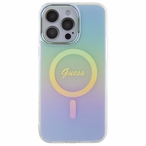 Guess IML Iridescent MagSafe Suojakuori iPhone 15 Pro:lle - turkoosi