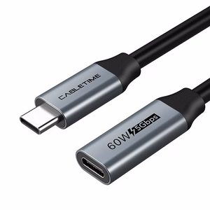 Extra Digital CA913664 USB-C-jatkokaapeli, 5 Gbit/s, 60 W, 4K/60 Hz, 0,5 m
