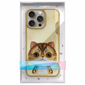 Nimmy Big Eyed Pet 2.0 Kissa Suojakuori iPhone 15 Pro Max:lle - vihreä