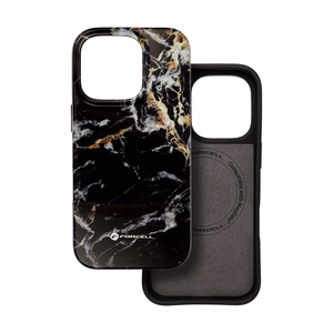 Suojakuori iPhone 15 PRO MAX:lle Forcell F-Protect Mirage MagSafe-yhteensopiva Military Drop-Test musta marmori