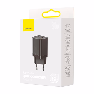 Laturi Baseus Super Si Pro 30W USB-C/USB-A musta CCSUPP-E01
