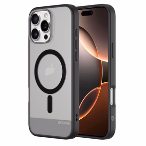 Incase Slim Case -suojakuori MagSafe-tuella iPhone 16 Pro Max -puhelimelle, läpikuultava musta