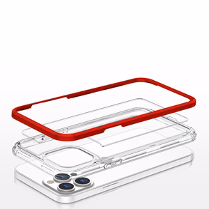 Kirkas 3in1 Kotelo iPhone 13 Pro Max kehys kansi geeli punainen