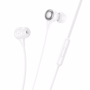 HOCO langalliset kuulokkeet Jack 3,5 mm mikrofonilla M116 valkoinen