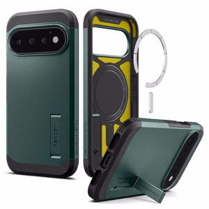 Spigen Tough Armor Mag MagSafe -suojakuori Google Pixel 11 Pro -mallille, tummanvihreä