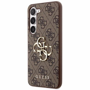 Guess GUHCS23S4GMGBR S23 S911 ruskea/ruskea kovakotelo 4G Big Metal Logo