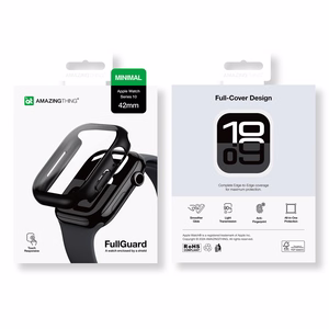 AmazingThing Radix Glass Suojakuori Apple Watch 42mm:lle - musta