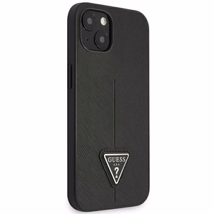 Guess GUHCP14MPSATLK iPhone 14 Plus 6,7 "musta / musta kovakotelo SaffianoTriangle Logo