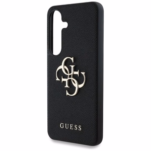 GUESS Suojakuori Samsung S25:lle GUHCS25SPGT4MBK (PU Grained Big 4G and Classic Logo) Musta