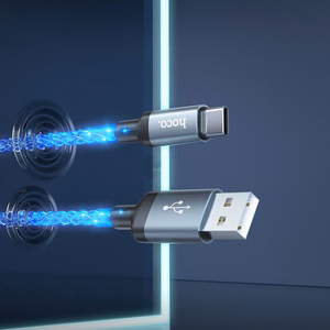 Hoco USB-A - USB-C -kaapeli 3A 1 m U112 - harmaa