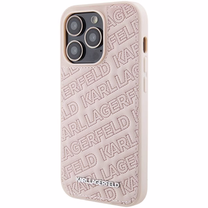 Karl Lagerfeld Quilted K Pattern Suojakuori iPhone 15 Pro Maxille - vaaleanpunainen