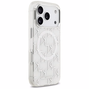Karl Lagerfeld IML KL Monogram MagSafe suojakuori iPhone 17 Pro - valkoinen
