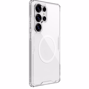 Nillkin Nature TPU Pro Magneettinen Suojakuori MagSafe-tuella Samsung Galaxy S25 Ultra:lle - valkoinen