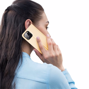 Dux Ducis Skin Pro Holster Flip Cover iPhone 14 Pro kultainen