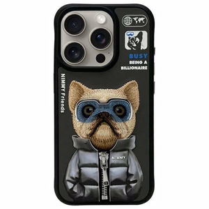 NIMMY suojakuori COOL&CUTE 2.0 Koira iPhone 15 Pro:lle musta
