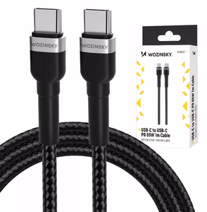 Wozinsky WNBCC1 USB-C / USB-C PD 65W kaapeli 1 m - musta