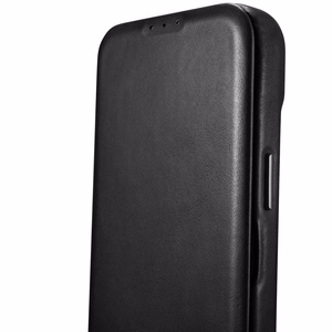 iCarer CE Öljyvaha Premium Nahka Folio Case Nahkakotelo iPhone 14 Plus Magneettinen Flip MagSafe Musta (AKI14220707-BK)