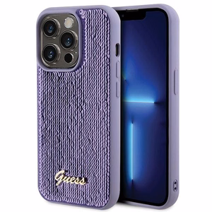 Guess Sequin Script Metal Suojakuori iPhone 15 Pro Max:lle - violetti