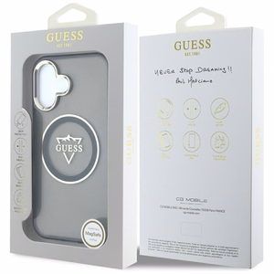 Guess Hardcase MagSafe IML Metal Mountain Logo Suojakuori iPhone 16 6,1":lle - musta
