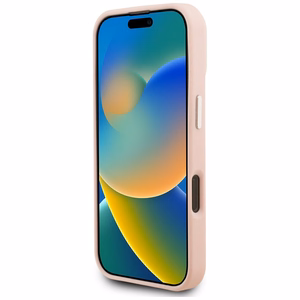 Karl Lagerfeld nimikirjain ja metallilogo MagSafe suojakuori iPhone 16 Pro Max - vaaleanpunainen
