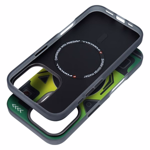Suojakuori iPhone 16 PRO:lle Forcell F-Protect Levels Dual Layer 4D Military Drop-Test cyber green