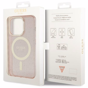 Guess GUHMP14LHCMCGP kovakotelo iPhone 14 Pro 6.1" vaaleanpunainen/vaaleanpunainen Glitter Gold MagSafe