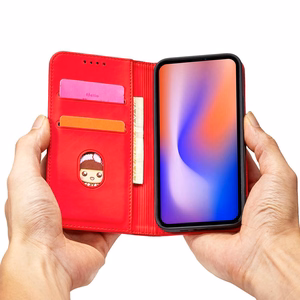 Magneettikorttikotelo iPhone 12 Pro Kotelo kortti lompakko kortinhaltija Punainen