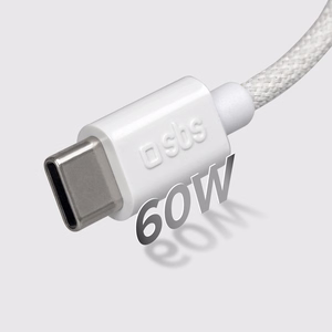 SBS TECABLETISSUETCCG USB-C - USB-C 1,5m 60W punottu kaapeli - harmaa