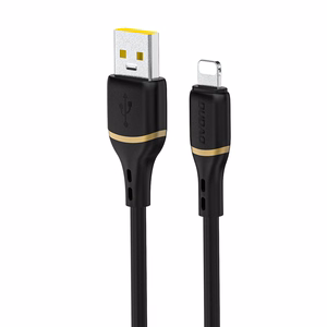 Dudao L25L 30W USB-A - Lightning kaapeli pehmeällä silikonipunoksella Lightning 1m - Musta