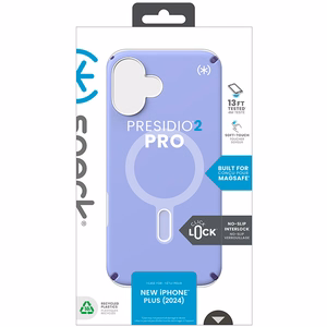 Speck Presidio2 Pro -suojakuori MagSafe- ja ClickLock-tuella iPhone 16 Plus:lle, Future Lavender/Cassis Purple