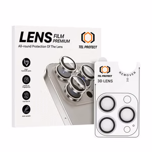 Karkaistu lasi Tel Protect 3D Lens kameralle iPhone 15 Pro/15 Pro Max:lle läpinäkyvä (linssi 3 kpl)