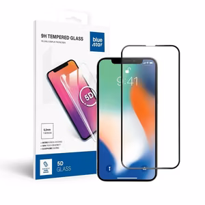 Karkaistu lasi iPhone X:lle (full glue) Blue Star 5D musta