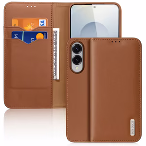 Dux Ducis Hivo Samsung Galaxy S25 Edge Suojakuori kielekkeella ja RFID-suojauksella - ruskea