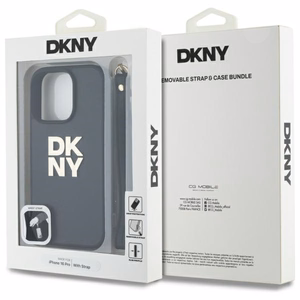 DKNY Wrist Strap Stock Logo Suojakuori iPhone 16 Pro Max:lle - musta