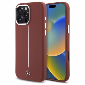Mercedes Silikoninen White Stripe MagSafe suojakuori iPhone 16 Pro Max:lle - punainen