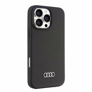 Audi Silikoninen Suojakuori iPhone 16 Pro Max 6.9" Musta/Musta Kova Suojakuori AU-LSRIP16PM-Q3/D1-BK