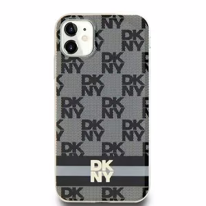 DKNY IML Ruudullinen Mono-kuvio ja Painetut Raidat MagSafe Suojakuori iPhone 11 / Xr:lle - musta