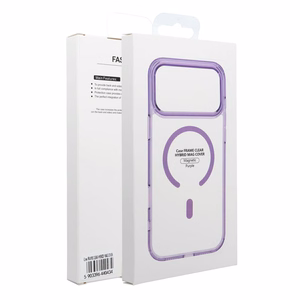 Case for iPhone 17 PRO MAX Frame Clear Hybrid Mag Cover compatible with MagSafe purple