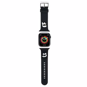 Karl Lagerfeld 3D Rubber Karl ja Choupette Heads hihna musta Apple Watch 38/40/41mm:lle