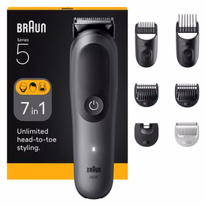 Braun 7-in-1 Grooming Kit All-in-One Kit Series 5 AIO5520 Cordless Number of length steps 14 Black