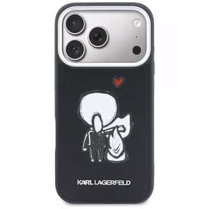 Karl Lagerfeld Karl & Choupette Back Logo MagSafe -suojakuori iPhone 17 Pro Max:lle musta