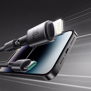 Joyroom S-A50 Unlimited Series 30W USB-C - Lightning -kaapeli magneettisella kaapelinorganisaattorilla 1,2 m - harmaa
