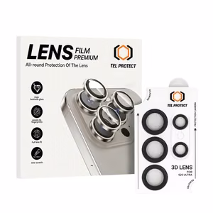 Karkaistu lasi Tel Protect 3D Lens kameralle Samsung Galaxy S25 Ultra:lle musta (linssi 5 kpl)