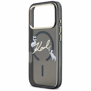 Karl Lagerfeld IML Choupettes Karl Script Logo MagSafe Suojakuori iPhone 17 Pro Max:lle - Musta