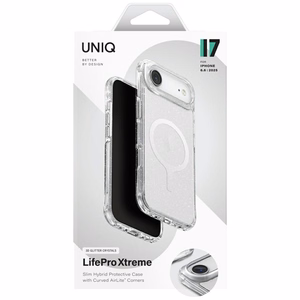 Uniq LifePro Xtreme Magclick Lataussuojakuori iPhone 17 Air:lle - Läpinäkyvä-Glitter