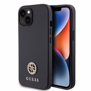Guess GUHCP15MPS4DGPK iPhone 15 Plus 6,7 musta/musta kovakuori Strass Metal Logo