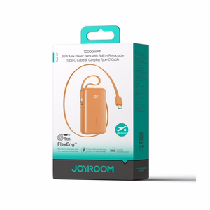 Joyroom JR-PR2L 35W 10000mAh Powerbank Sisäänrakennetuilla USB-C Kaapeleilla - Oranssi